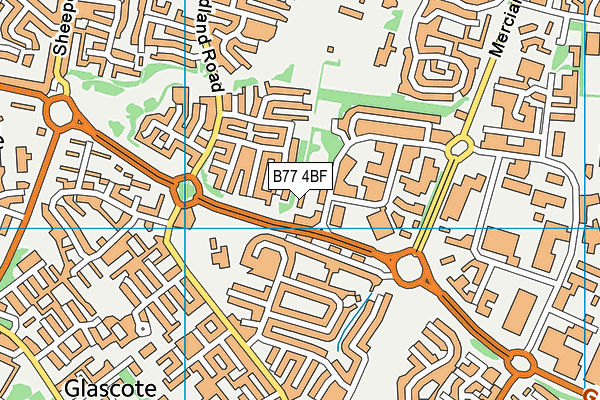 B77 4BF map - OS VectorMap District (Ordnance Survey)