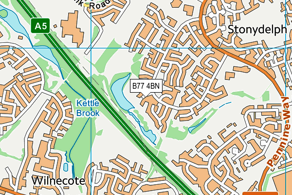 B77 4BN map - OS VectorMap District (Ordnance Survey)