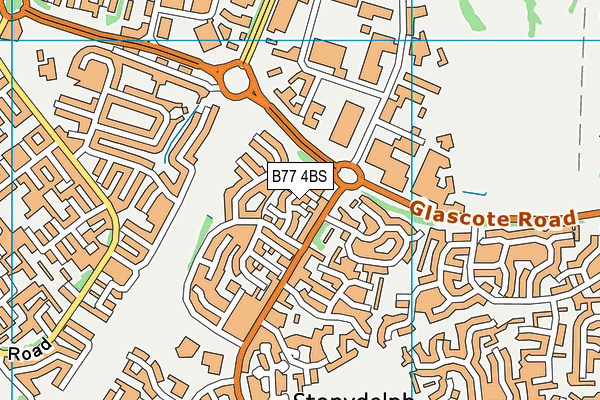 B77 4BS map - OS VectorMap District (Ordnance Survey)