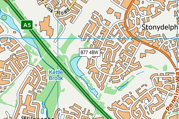 B77 4BW map - OS VectorMap District (Ordnance Survey)