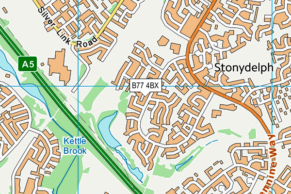 B77 4BX map - OS VectorMap District (Ordnance Survey)