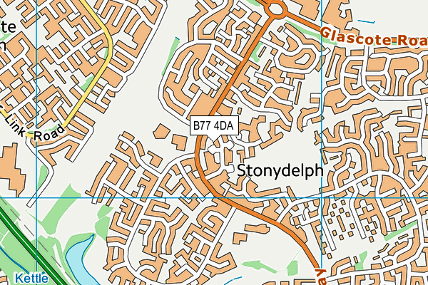 B77 4DA map - OS VectorMap District (Ordnance Survey)
