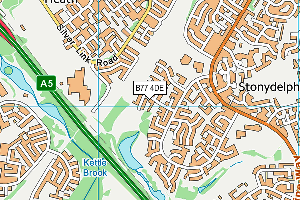 B77 4DE map - OS VectorMap District (Ordnance Survey)