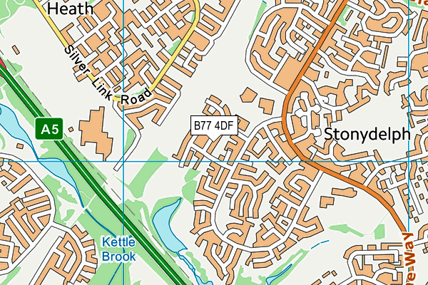 B77 4DF map - OS VectorMap District (Ordnance Survey)
