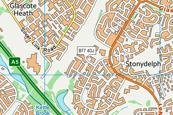 B77 4DJ map - OS VectorMap District (Ordnance Survey)