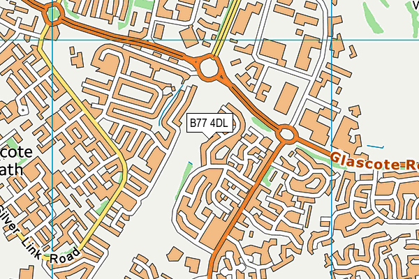 B77 4DL map - OS VectorMap District (Ordnance Survey)