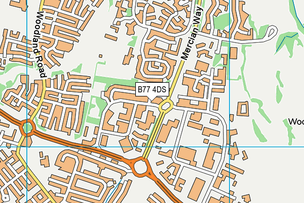 B77 4DS map - OS VectorMap District (Ordnance Survey)