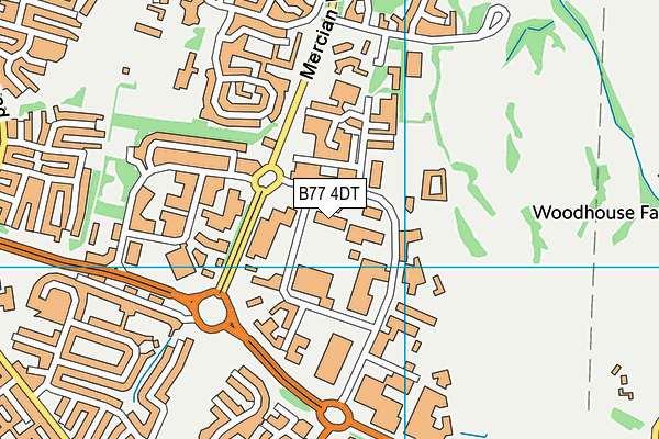 B77 4DT map - OS VectorMap District (Ordnance Survey)