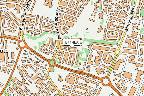 B77 4EA map - OS VectorMap District (Ordnance Survey)