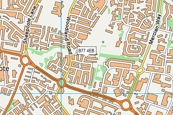 B77 4EB map - OS VectorMap District (Ordnance Survey)