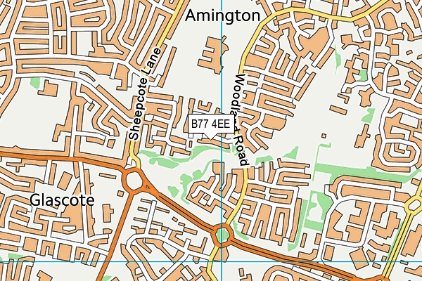 B77 4EE map - OS VectorMap District (Ordnance Survey)