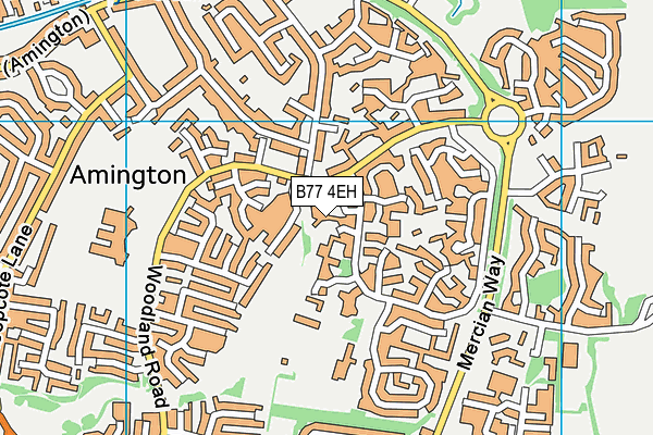 B77 4EH map - OS VectorMap District (Ordnance Survey)