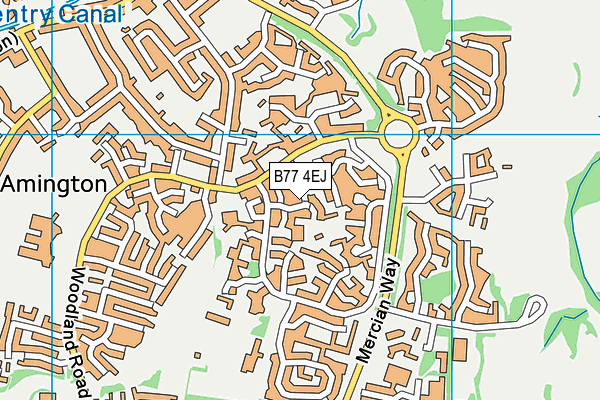 B77 4EJ map - OS VectorMap District (Ordnance Survey)