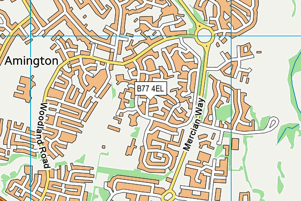 B77 4EL map - OS VectorMap District (Ordnance Survey)