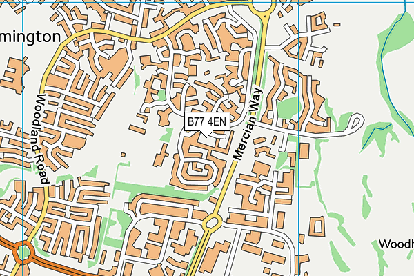 Amington Heath Primary School and Nursery map (B77 4EN) - OS VectorMap District (Ordnance Survey)
