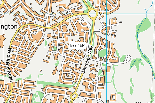 B77 4EP map - OS VectorMap District (Ordnance Survey)