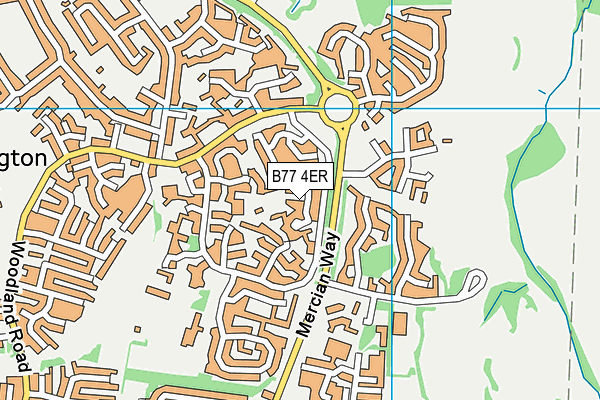 B77 4ER map - OS VectorMap District (Ordnance Survey)