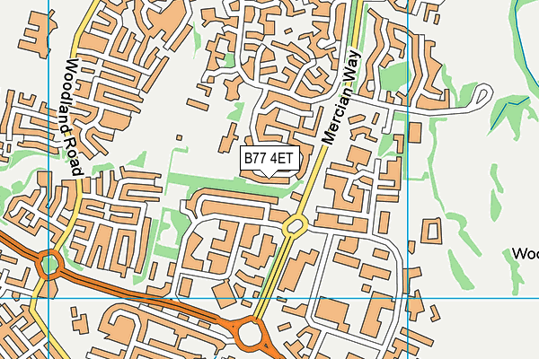 B77 4ET map - OS VectorMap District (Ordnance Survey)