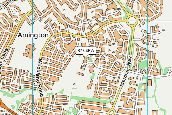 B77 4EW map - OS VectorMap District (Ordnance Survey)
