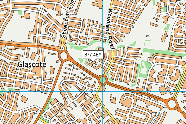 B77 4EY map - OS VectorMap District (Ordnance Survey)