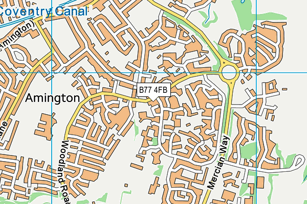B77 4FB map - OS VectorMap District (Ordnance Survey)