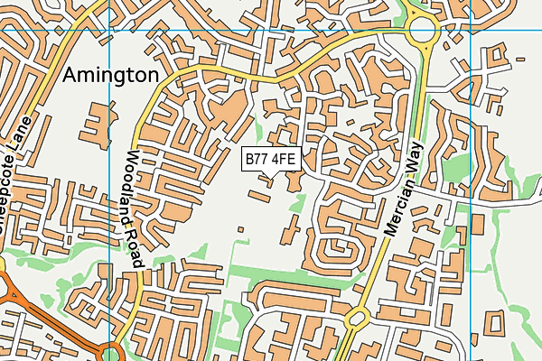 B77 4FE map - OS VectorMap District (Ordnance Survey)