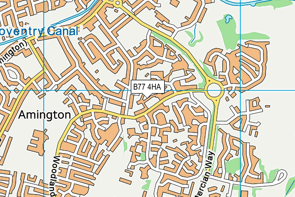 B77 4HA map - OS VectorMap District (Ordnance Survey)