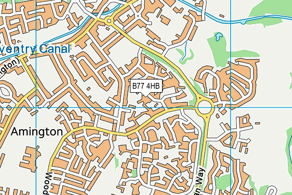 B77 4HB map - OS VectorMap District (Ordnance Survey)