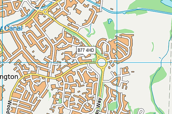 B77 4HD map - OS VectorMap District (Ordnance Survey)