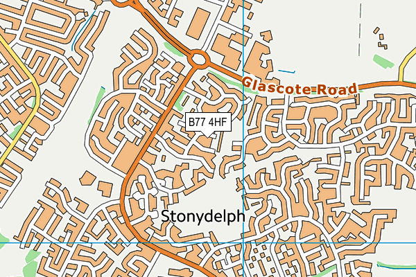 B77 4HF map - OS VectorMap District (Ordnance Survey)