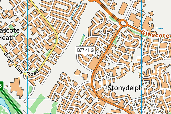 B77 4HG map - OS VectorMap District (Ordnance Survey)