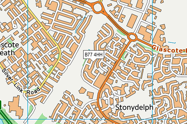 B77 4HH map - OS VectorMap District (Ordnance Survey)