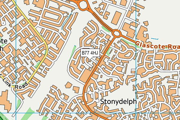 B77 4HJ map - OS VectorMap District (Ordnance Survey)