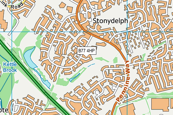 B77 4HP map - OS VectorMap District (Ordnance Survey)