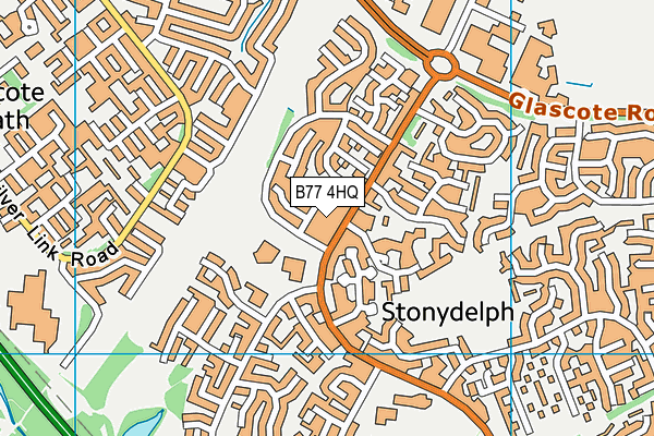 B77 4HQ map - OS VectorMap District (Ordnance Survey)