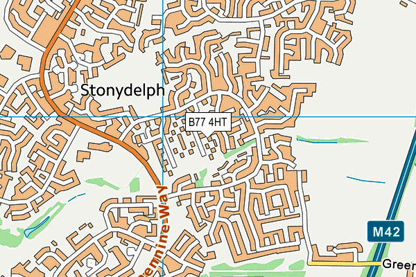 B77 4HT map - OS VectorMap District (Ordnance Survey)