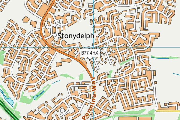 B77 4HX map - OS VectorMap District (Ordnance Survey)