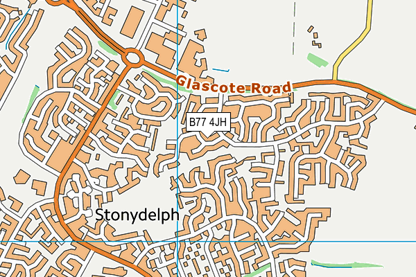 B77 4JH map - OS VectorMap District (Ordnance Survey)