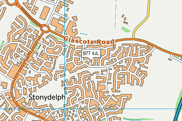 B77 4JL map - OS VectorMap District (Ordnance Survey)