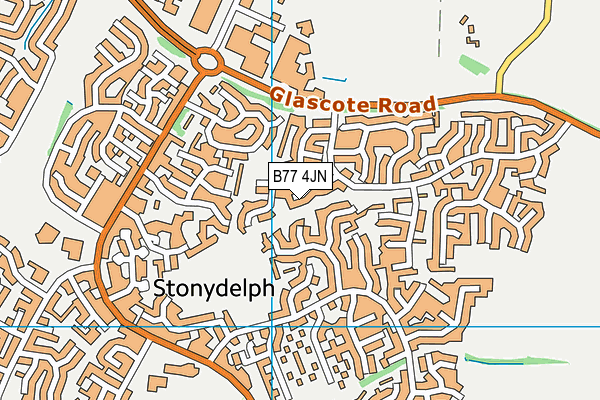 B77 4JN map - OS VectorMap District (Ordnance Survey)