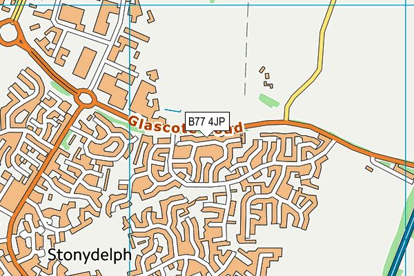 B77 4JP map - OS VectorMap District (Ordnance Survey)