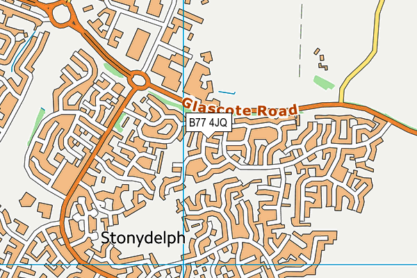 B77 4JQ map - OS VectorMap District (Ordnance Survey)