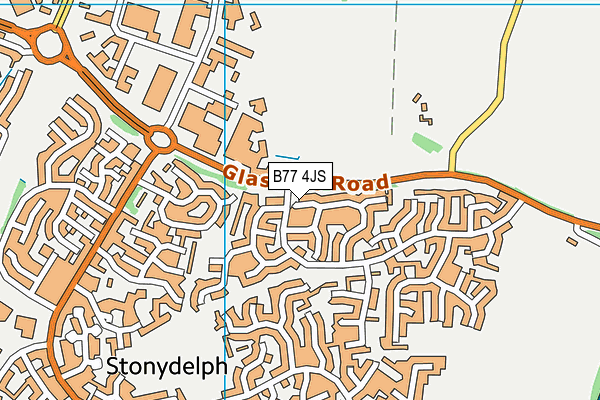 B77 4JS map - OS VectorMap District (Ordnance Survey)