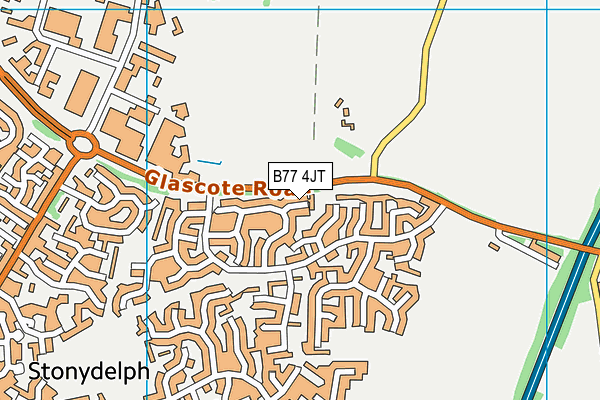 B77 4JT map - OS VectorMap District (Ordnance Survey)