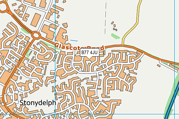 B77 4JU map - OS VectorMap District (Ordnance Survey)