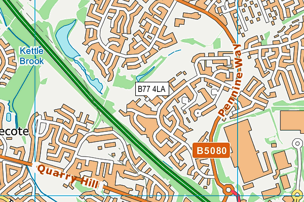 B77 4LA map - OS VectorMap District (Ordnance Survey)