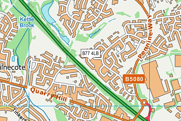 B77 4LB map - OS VectorMap District (Ordnance Survey)