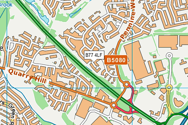 B77 4LF map - OS VectorMap District (Ordnance Survey)