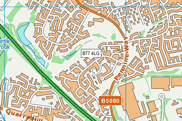 B77 4LG map - OS VectorMap District (Ordnance Survey)
