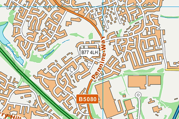 B77 4LH map - OS VectorMap District (Ordnance Survey)